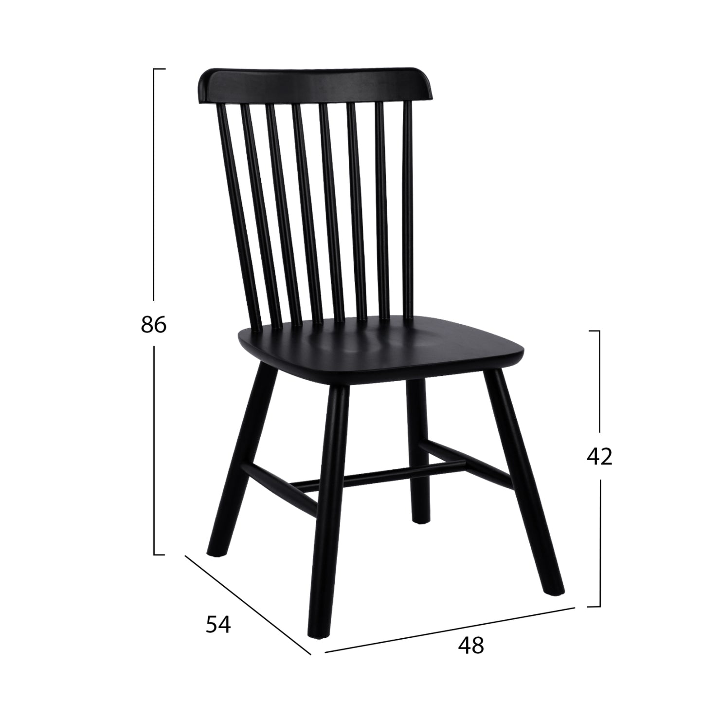 Dining Chair Lucien Hm8645.02 Beech Wood In Black Matte Color 48x54x86h Cm