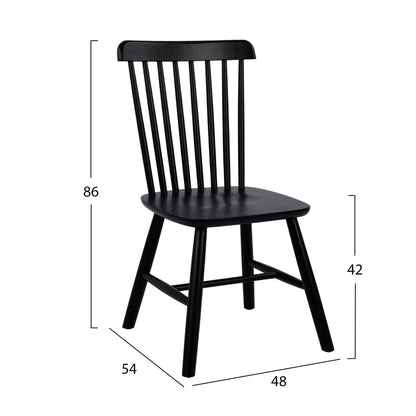 Dining Chair Lucien Hm8645.02 Beech Wood In Black Matte Color 48x54x86h Cm