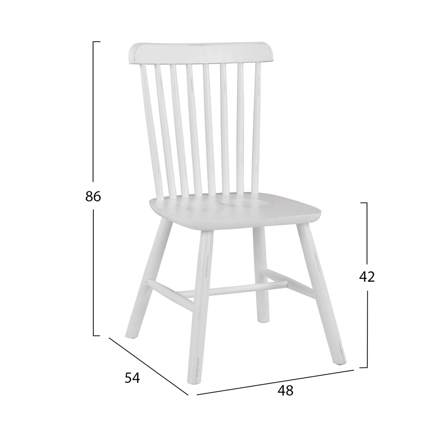 Dining Chair Lucien Hm8645.03 Beech Wood In Antique-white 48x54x86Η Cm