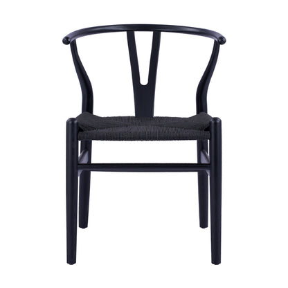 Dining Chair Fb98695.02 Beech Wood In Black-rope In Black 56x52x76hcm