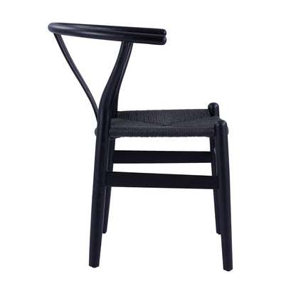 Dining Chair Fb98695.02 Beech Wood In Black-rope In Black 56x52x76hcm