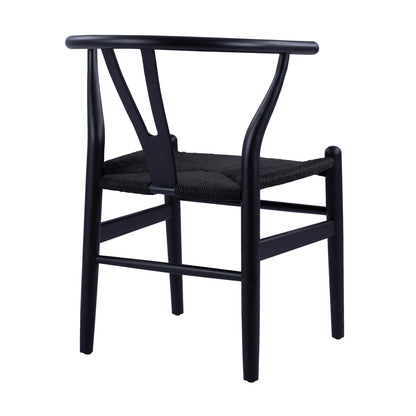 Dining Chair Fb98695.02 Beech Wood In Black-rope In Black 56x52x76hcm