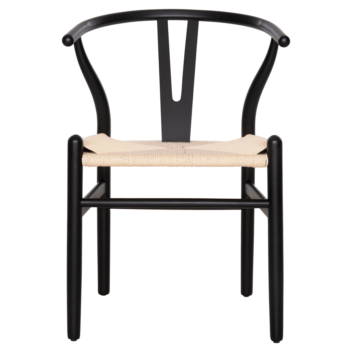 Dining Chair Brave Hm8695.03 Beech Wood In Black-beige Rope 54.5x53x75hcm.