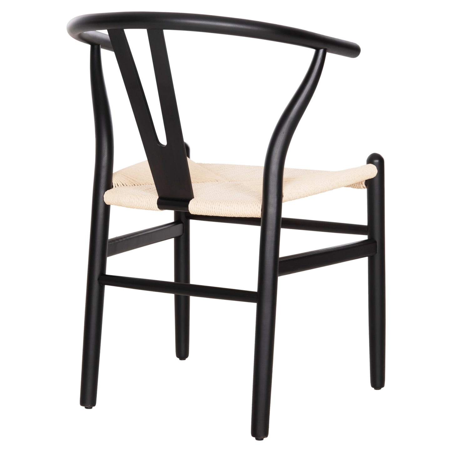 Dining Chair Brave Hm8695.03 Beech Wood In Black-beige Rope 54.5x53x75hcm.