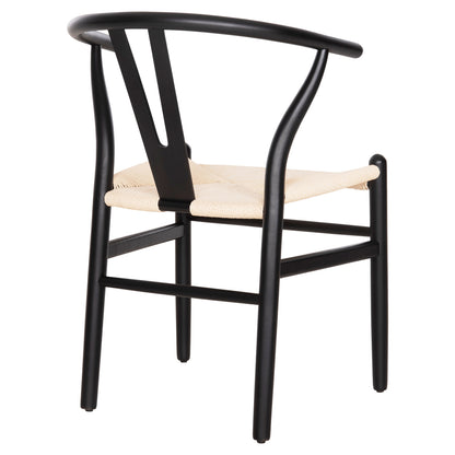 Dining Chair Brave Hm8695.03 Beech Wood In Black-beige Rope 54.5x53x75hcm.
