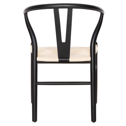 Dining Chair Brave Hm8695.03 Beech Wood In Black-beige Rope 54.5x53x75hcm.