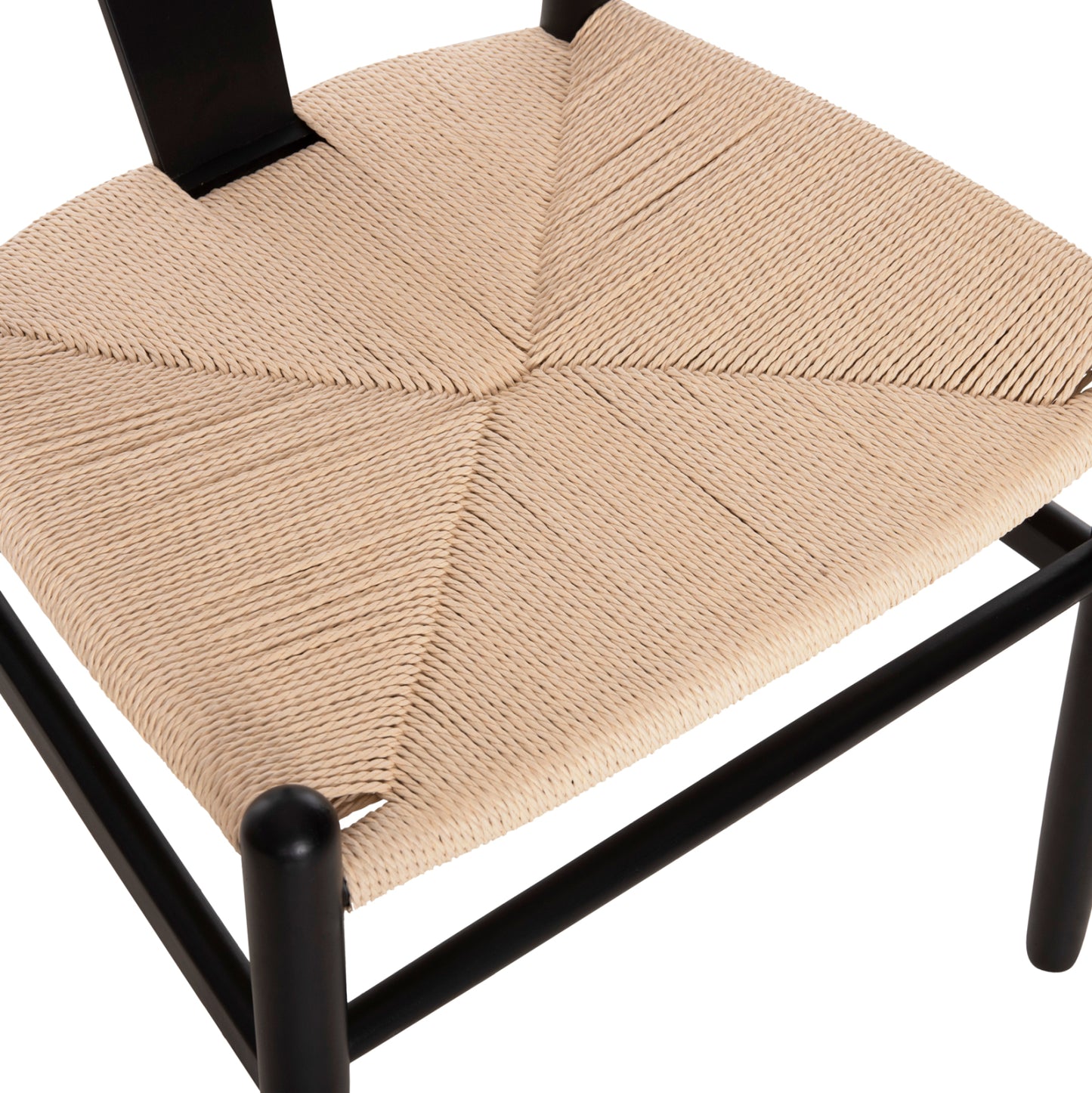 Dining Chair Brave Hm8695.03 Beech Wood In Black-beige Rope 54.5x53x75hcm.