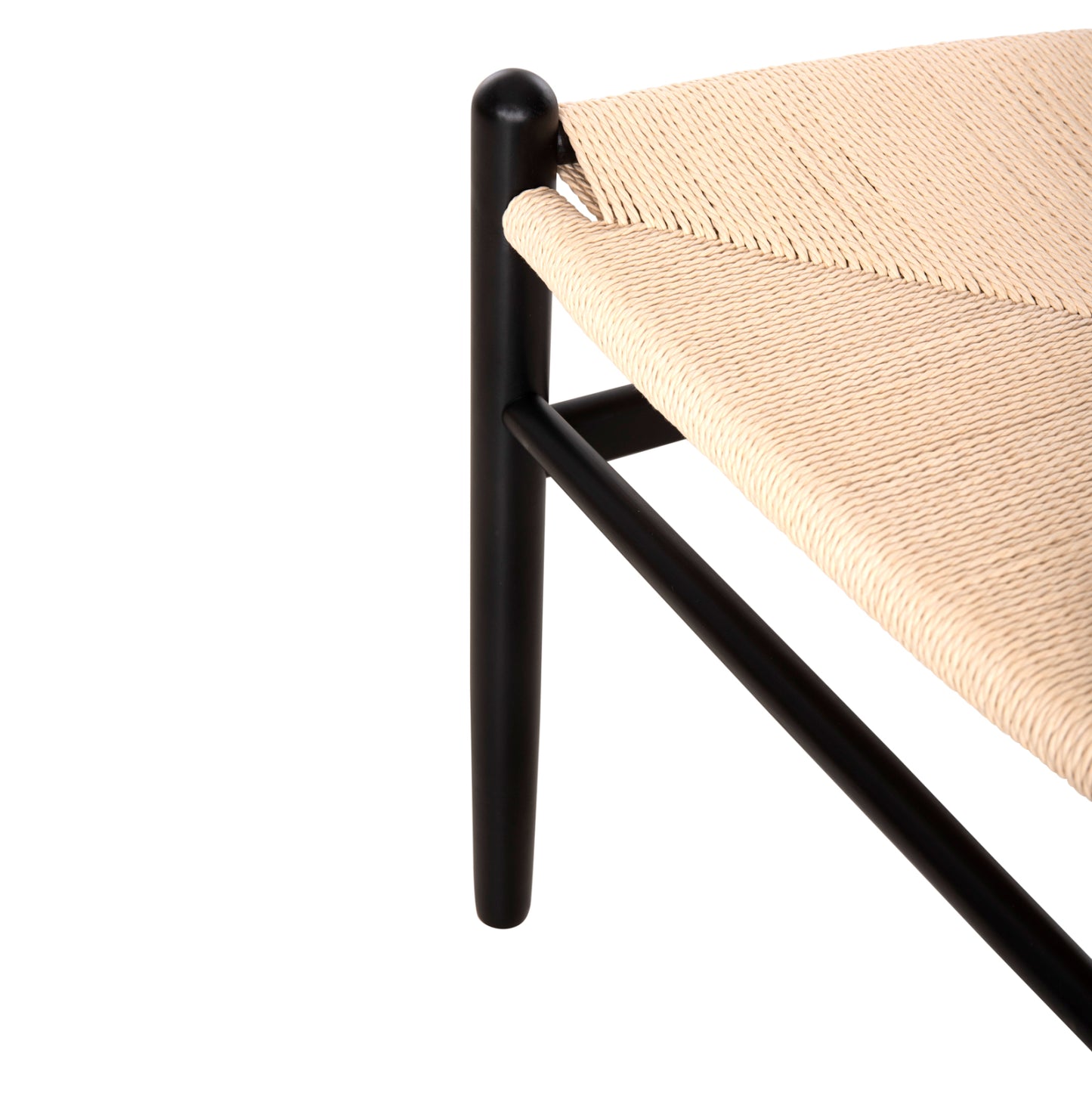 Dining Chair Brave Hm8695.03 Beech Wood In Black-beige Rope 54.5x53x75hcm.
