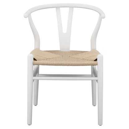 Dining Chair Brave Hm8695.04 Beech Wood In White-rope Beige 54x57x74hcm