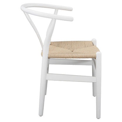 Dining Chair Brave Hm8695.04 Beech Wood In White-rope Beige 54x57x74hcm
