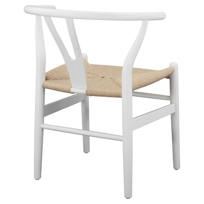 Dining Chair Brave Hm8695.04 Beech Wood In White-rope Beige 54x57x74hcm