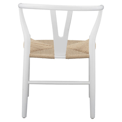 Dining Chair Brave Hm8695.04 Beech Wood In White-rope Beige 54x57x74hcm