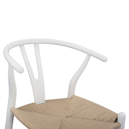 Dining Chair Brave Hm8695.04 Beech Wood In White-rope Beige 54x57x74hcm