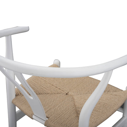 Dining Chair Brave Hm8695.04 Beech Wood In White-rope Beige 54x57x74hcm