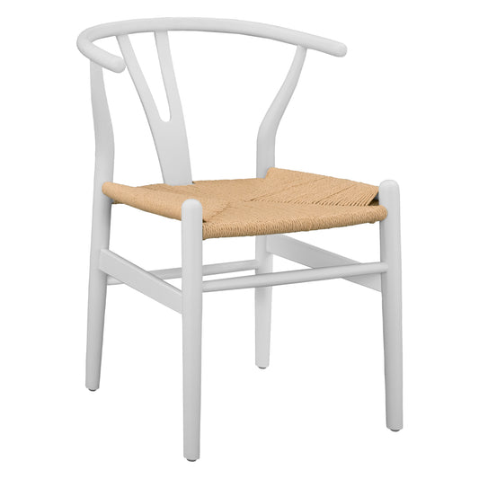Dining Chair Brave Hm8695.04 Beech Wood In White-rope Beige 54x57x74hcm