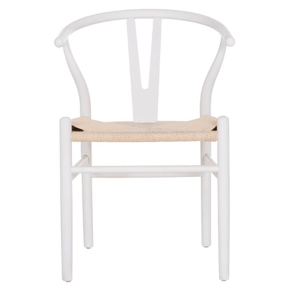 Dining Chair Brave Hm8695.14 Beech Wood In White-rope In Beige 54x53x75hcm