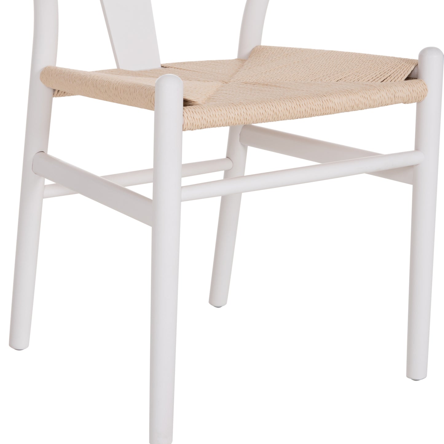 Dining Chair Brave Hm8695.14 Beech Wood In White-rope In Beige 54x53x75hcm