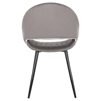 Dining Chair Oden Hm9001.01 Grey Velvet-metal Legs In Black 52x55x84hcm.