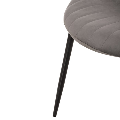 Dining Chair Oden Hm9001.01 Grey Velvet-metal Legs In Black 52x55x84hcm.