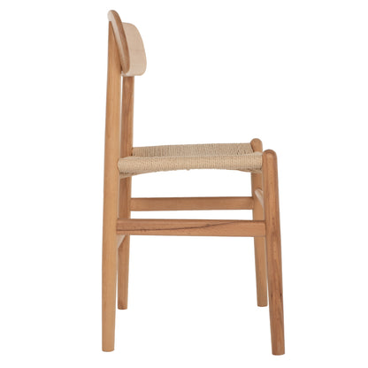 Dining Chair Helsinki Hm9492.01 Beech Wood And Rope In Natural Color 46.5x41x80Ηcm.