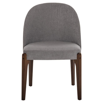 Dining Chair Rammer Hm9744.01 Rubberwood In Walnut-grey Fabric 57x55x86hcm.