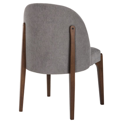 Dining Chair Rammer Hm9744.01 Rubberwood In Walnut-grey Fabric 57x55x86hcm.