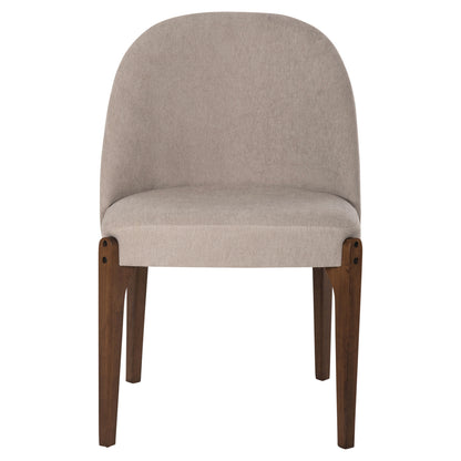 Dining Chair Rammer Hm9744.02 Rubberwood In Walnut-ecru Fabric 57x55x86hcm.