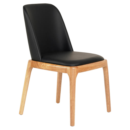 Dining Chair Furlan Hm9944.01 Rubberwood-black Pu 54,5x58x86hcm.
