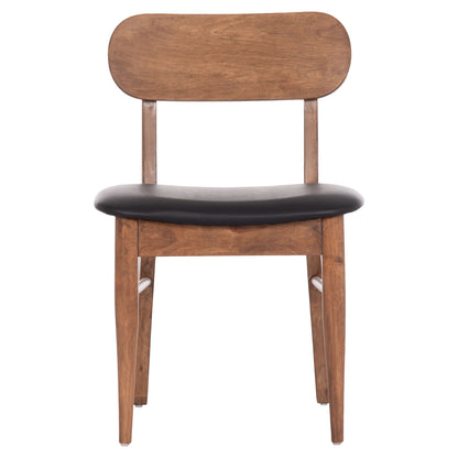 Dining Chair Sekor Hm9945.03 Rubberwood In Walnut Color-black Pu  51x48x79hcm.