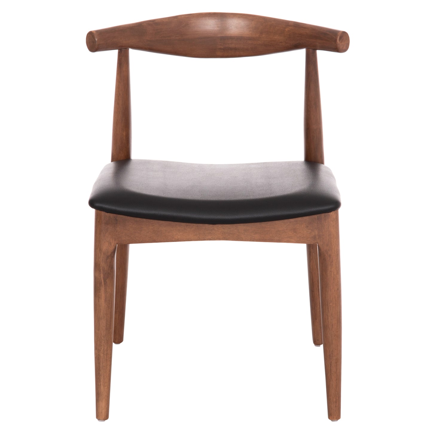 Dining Chair Alor Hm9947.03 Rubberwood In Walnut Color-black Pu 55x51x75hcm.