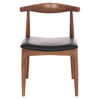 Dining Chair Alor Hm9947.03 Rubberwood In Walnut Color-black Pu 55x51x75hcm.