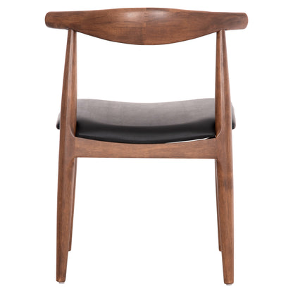 Dining Chair Alor Hm9947.03 Rubberwood In Walnut Color-black Pu 55x51x75hcm.