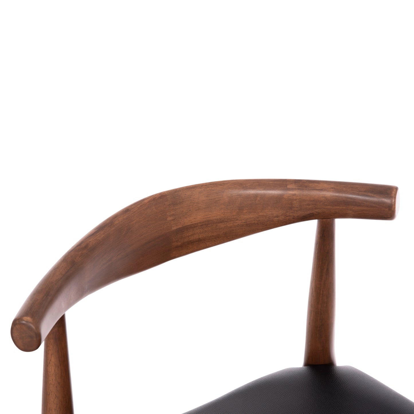 Dining Chair Alor Hm9947.03 Rubberwood In Walnut Color-black Pu 55x51x75hcm.