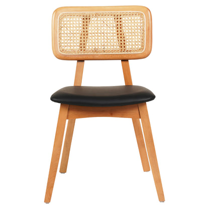 Dining Chair Luffy Hm9953.01 Beech Wood In Oak Color-black Pu 47x60x80hcm.