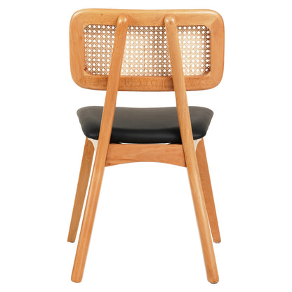 Dining Chair Luffy Hm9953.01 Beech Wood In Oak Color-black Pu 47x60x80hcm.