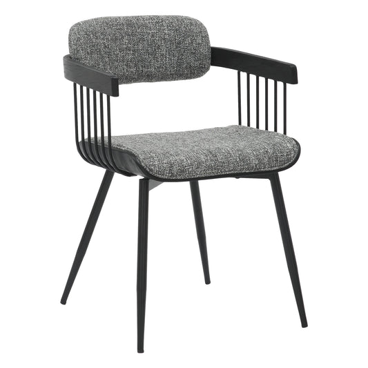 Dining Chair Lang Hm9973.02 Black Metal Frame-grey Fabric 52x52x76hcm.
