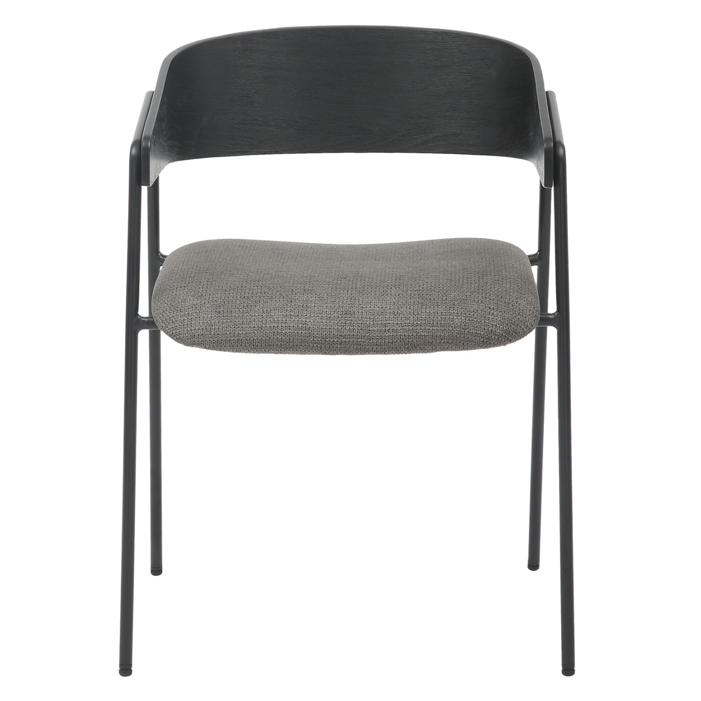 Dining Chair Korin Hm9975.02 Metal & Plywood In Black-grey Fabric 54x51x72,5hcm.