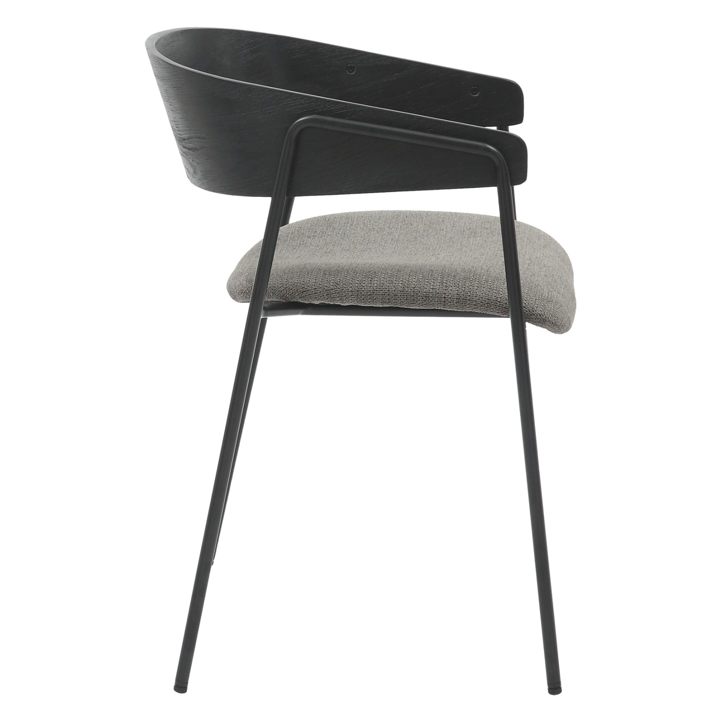Dining Chair Korin Hm9975.02 Metal & Plywood In Black-grey Fabric 54x51x72,5hcm.