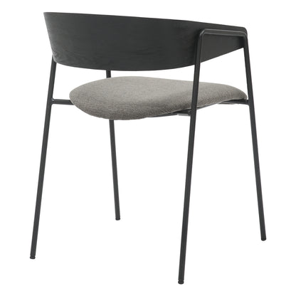 Dining Chair Korin Hm9975.02 Metal & Plywood In Black-grey Fabric 54x51x72,5hcm.