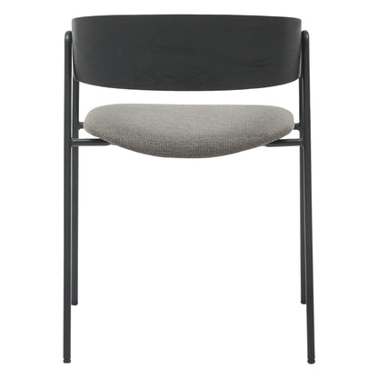 Dining Chair Korin Hm9975.02 Metal & Plywood In Black-grey Fabric 54x51x72,5hcm.