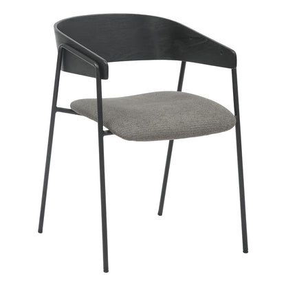 Dining Chair Korin Hm9975.02 Metal & Plywood In Black-grey Fabric 54x51x72,5hcm.