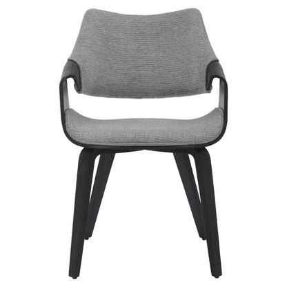 Dining Chair Netto Hm9976.02 Plywood Frame In Brushed Black-grey Fabric 55x56x83,5hcm.