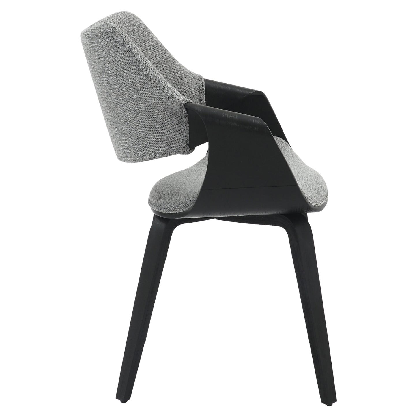 Dining Chair Netto Hm9976.02 Plywood Frame In Brushed Black-grey Fabric 55x56x83,5hcm.