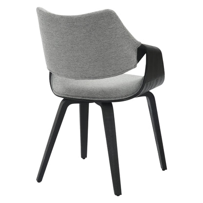 Dining Chair Netto Hm9976.02 Plywood Frame In Brushed Black-grey Fabric 55x56x83,5hcm.