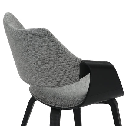 Dining Chair Netto Hm9976.02 Plywood Frame In Brushed Black-grey Fabric 55x56x83,5hcm.