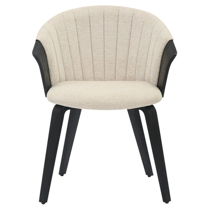 Dining Chair Jesper Hm9977.02 Plywood Frame In Black-ecru Fabric 61x54x74hcm.