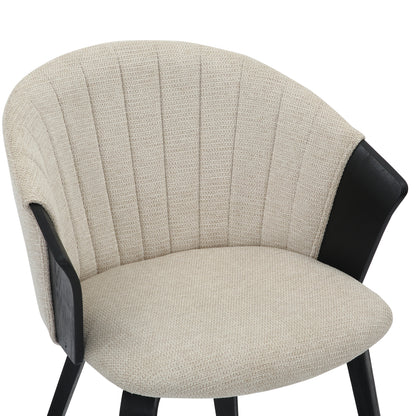 Dining Chair Jesper Hm9977.02 Plywood Frame In Black-ecru Fabric 61x54x74hcm.