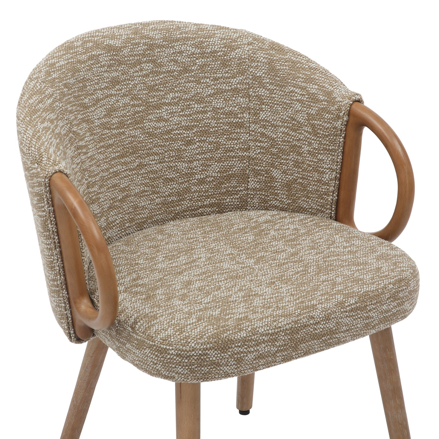 Dining Chair Rig Hm9979.01 Beech Wood Legs In Whitewash-beige Fabric 59x58,5x72,5hcm.