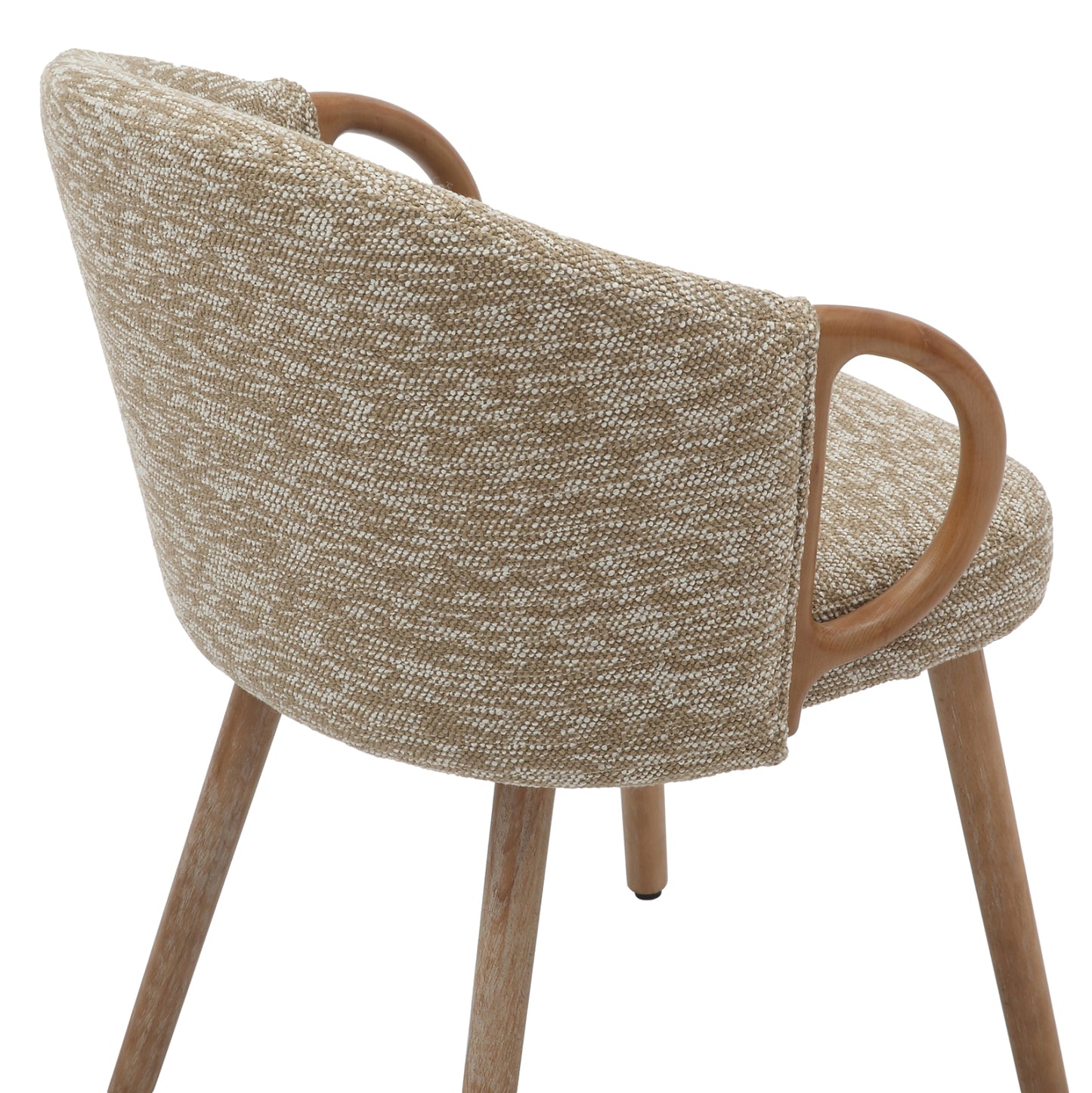 Dining Chair Rig Hm9979.01 Beech Wood Legs In Whitewash-beige Fabric 59x58,5x72,5hcm.