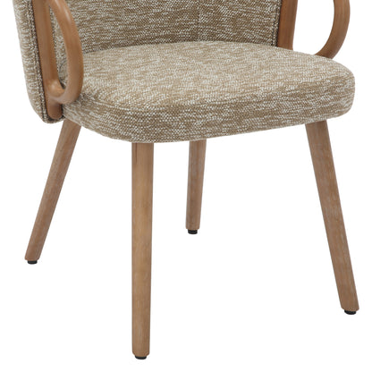 Dining Chair Rig Hm9979.01 Beech Wood Legs In Whitewash-beige Fabric 59x58,5x72,5hcm.